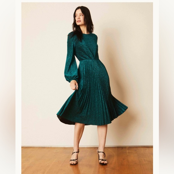 Caballero NWT BEATRICE EMERALD LUREX DRESS - Picture 1 of 4